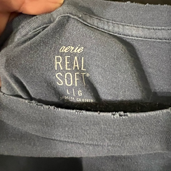 Aerie real soft navy crop. Legit butter soft - Picture 2 of 3